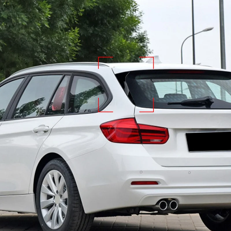 

For BMW 3 Series F31 Touring Wagon 2012 2013 2014 2015 2016 2017 2018 Rear Window Splitter Side Spoiler Canards Aprons Sticker