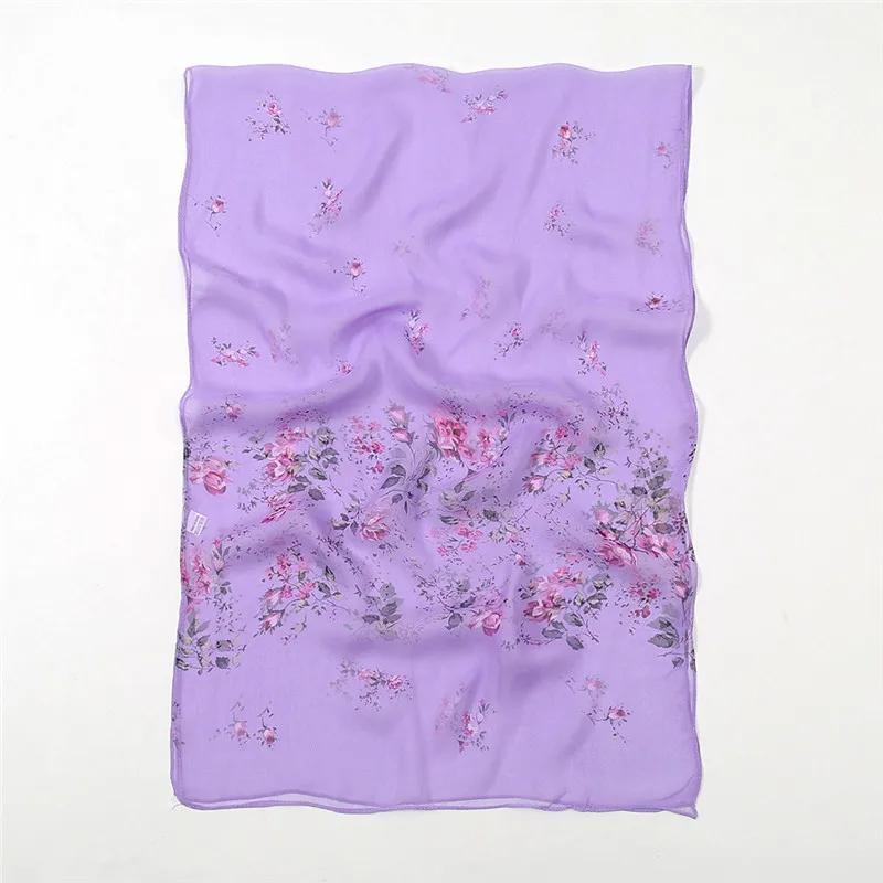 

2022 Fashion Small Polka Floral Chiffon Silk Shawl Scarf Lady High Quality Print Soft Wrap Beach Cover-ups Stole Bufandas Hijab