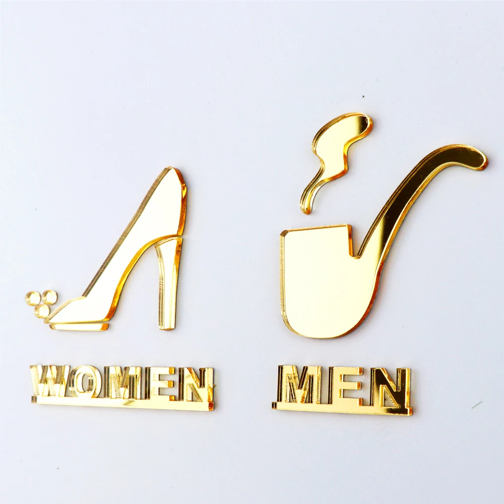 

Toilet Sign Bathroom Door WC Self-Adhesive Men & Women Plaque Figures Lavatory Wall Signage for Hotel,Office,Home,Restaurant