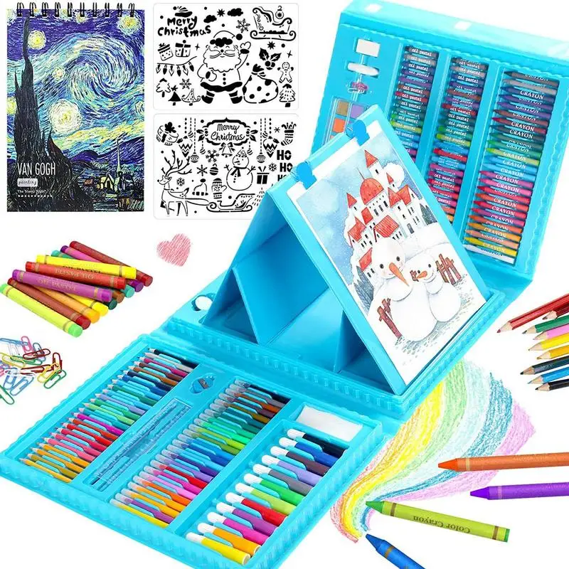 

Kids Art Supplies 208 Pieces Drawing Art Creat Kit With Includes Oil Pastels Crayons Colored Pencil Watercolor Cakes Sketch Pad