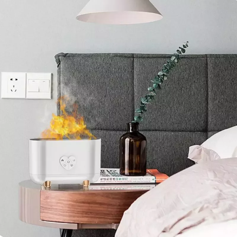 

Аромадиффузор с эффектом пламени, увлажнитель воздуха, ультразвуковой генератор холодного тумана, распылитель со светодиодный светкой