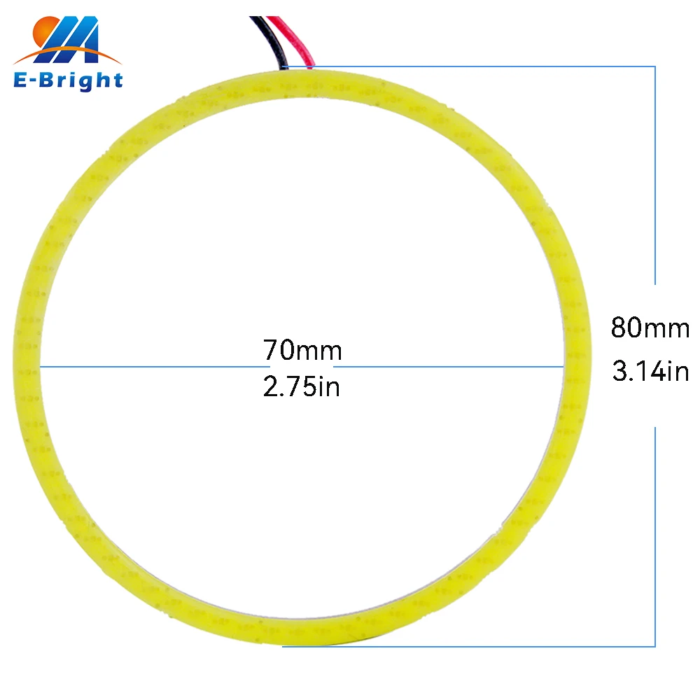 

1 пара светодиодных кольц Halo Angel Eyes для фар автомобиля COB, 12 В постоянного тока, светодиодные противотуманные фары, дневные ходовые огни, внутреннее освещение
