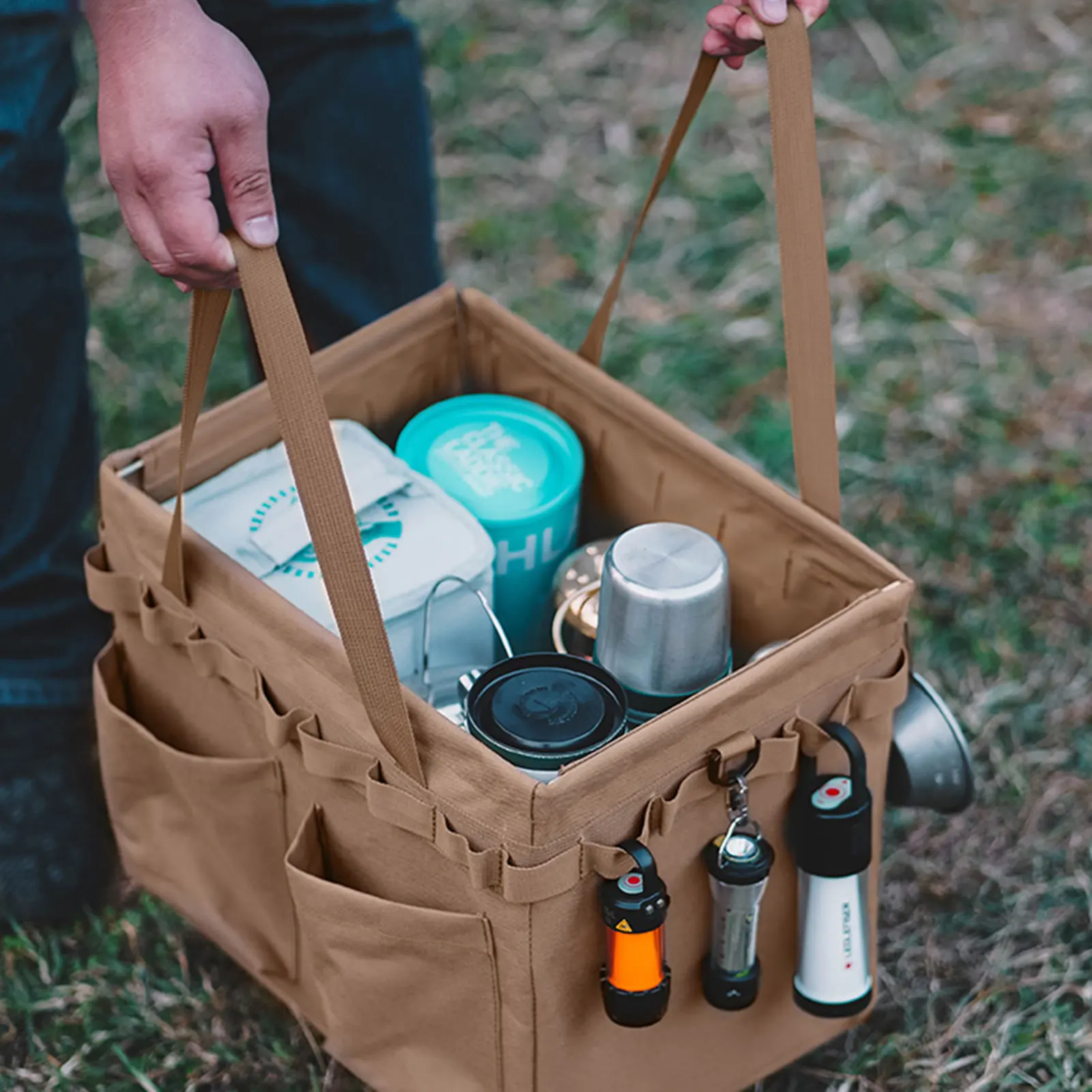 

Multifunction Wide Mouth Tool Bag High Capacity Oxford Cloth Containers Wear-Resistant Camping Storage Wrench Tool Organizer Bag