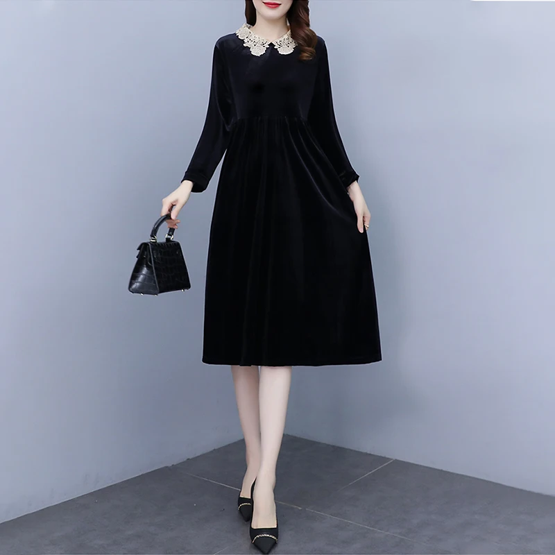 EHQAXIN модное осеннее женское платье 2024 новые свободные повседневные платья