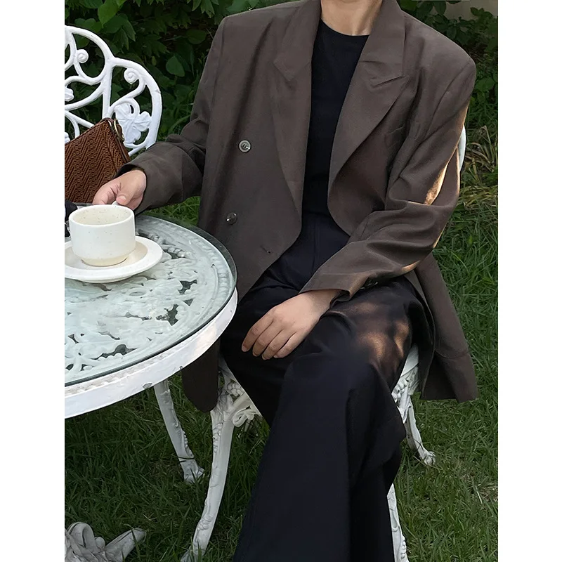 

Slim Double-breasted Suit Jacket Female Small Child 2022 Early Spring Korean Senior Solid Color Suits