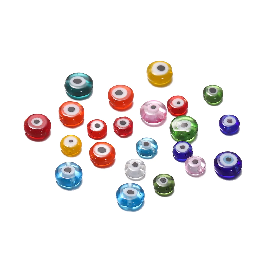 20/30 шт./лот 6/8 мм плоские круглые формы сглаза Стеклянные разделители свободные