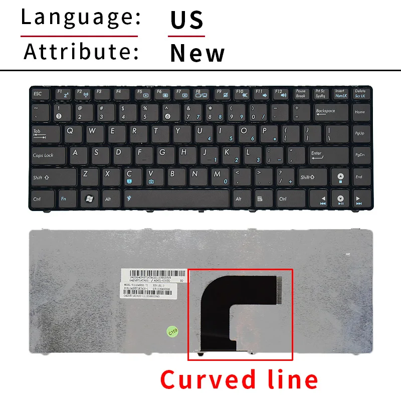 Фото Новая американская русская клавиатура для ноутбука ASUS P43E P43S N43E N43EI U30 U30JC K43E K43SA U80 U81 UL80 U80V U80E U82 U82U RU черный №5