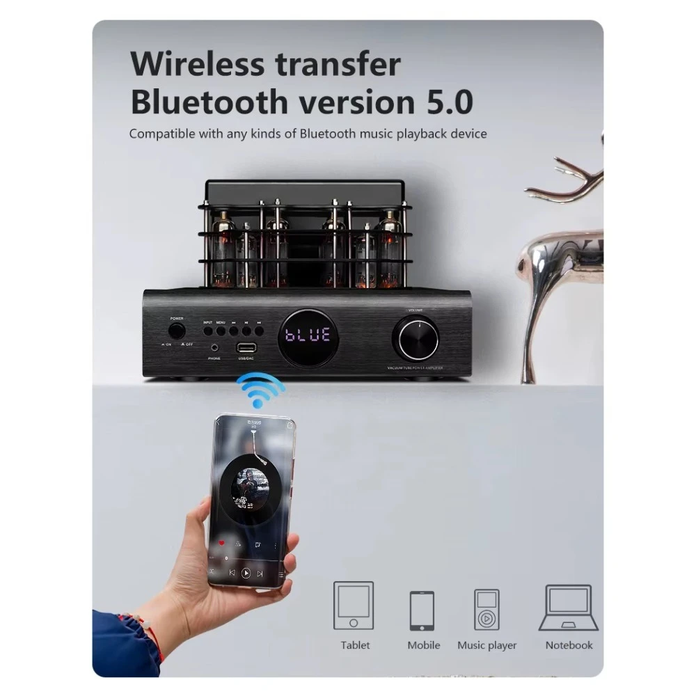 Фото Аудиосистема BT5.0 USB DAC ARC 5 Star для караоке, 2.0-канальный усилитель мощности на 6 лампах №4