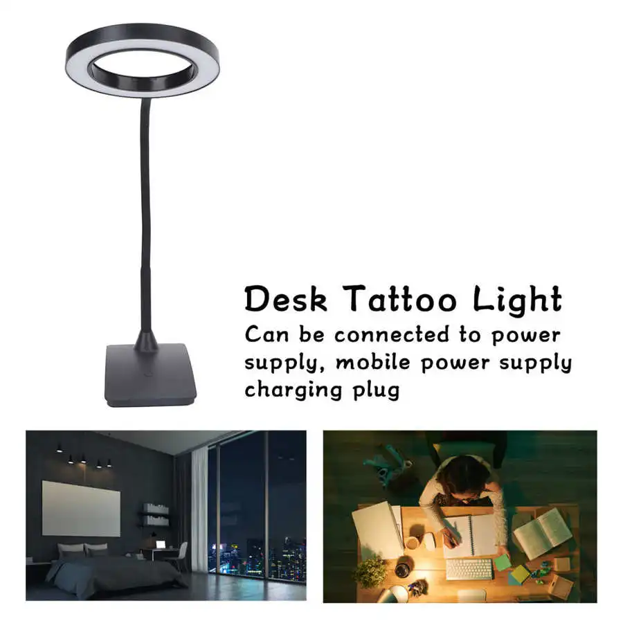 

Eyelashes Accesories LED Desk Lamp 360° Bendable Stepless Dimming 3 Color Modes Eye Protection USB Tattoo Light for Study