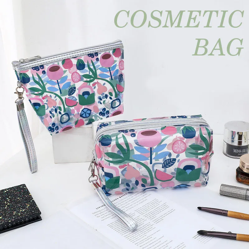 

2 Styles Transparent PVC Large Cosmetic Wash Zipper Bag Travel Organizer Clear Makeup Bag Women Beauty Toiletry Kit Wash Pouch
