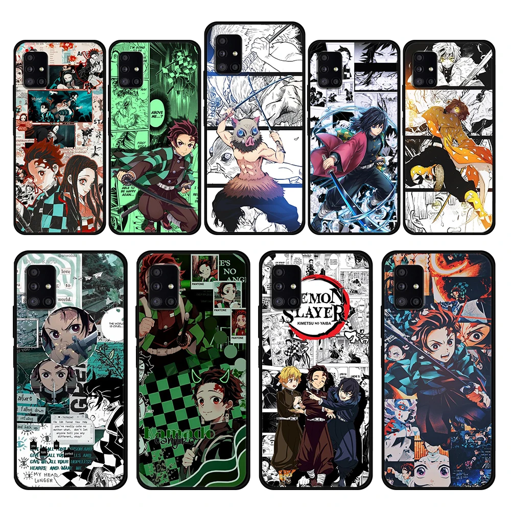 

Demon Slayer Paper Cover Case for Samsung Galaxy A53 A73 A12 A52 A51 A32 A21s A50 A71 A72 A31 4G 5G Capinha Fashion TPU Back