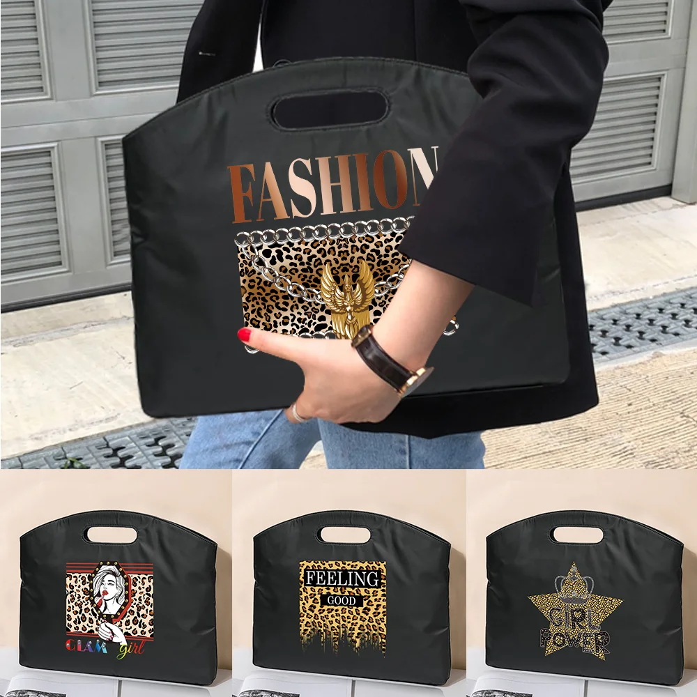 2022 Briefcases Business Office Handbag Large Capacity Laptop Bag Leopard Print Multifunctional Conference Portable File Tote