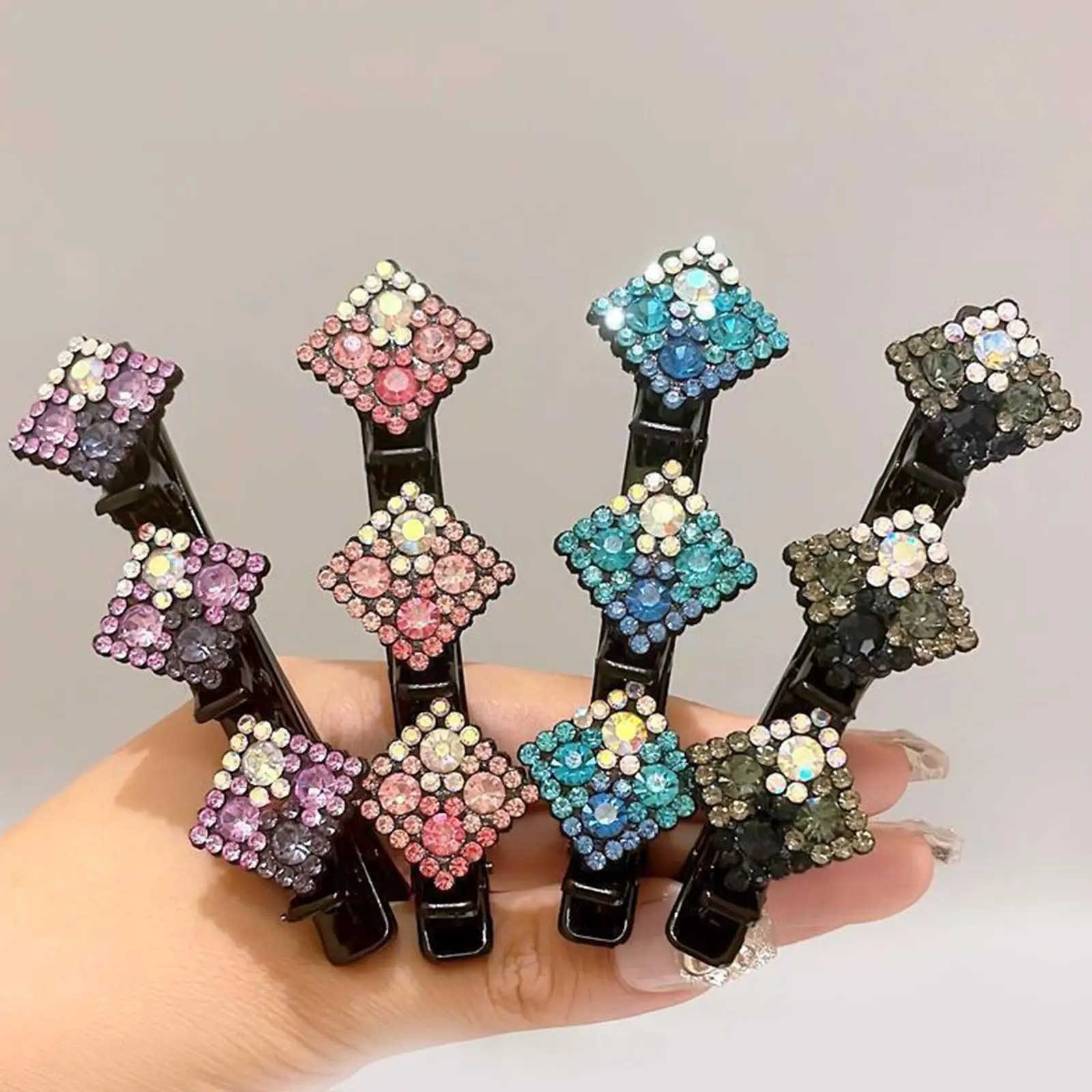 

Зажимы для волос с блестящими кристаллами и камнями, 1 шт., резинки для волос из атласной ткани K7n8