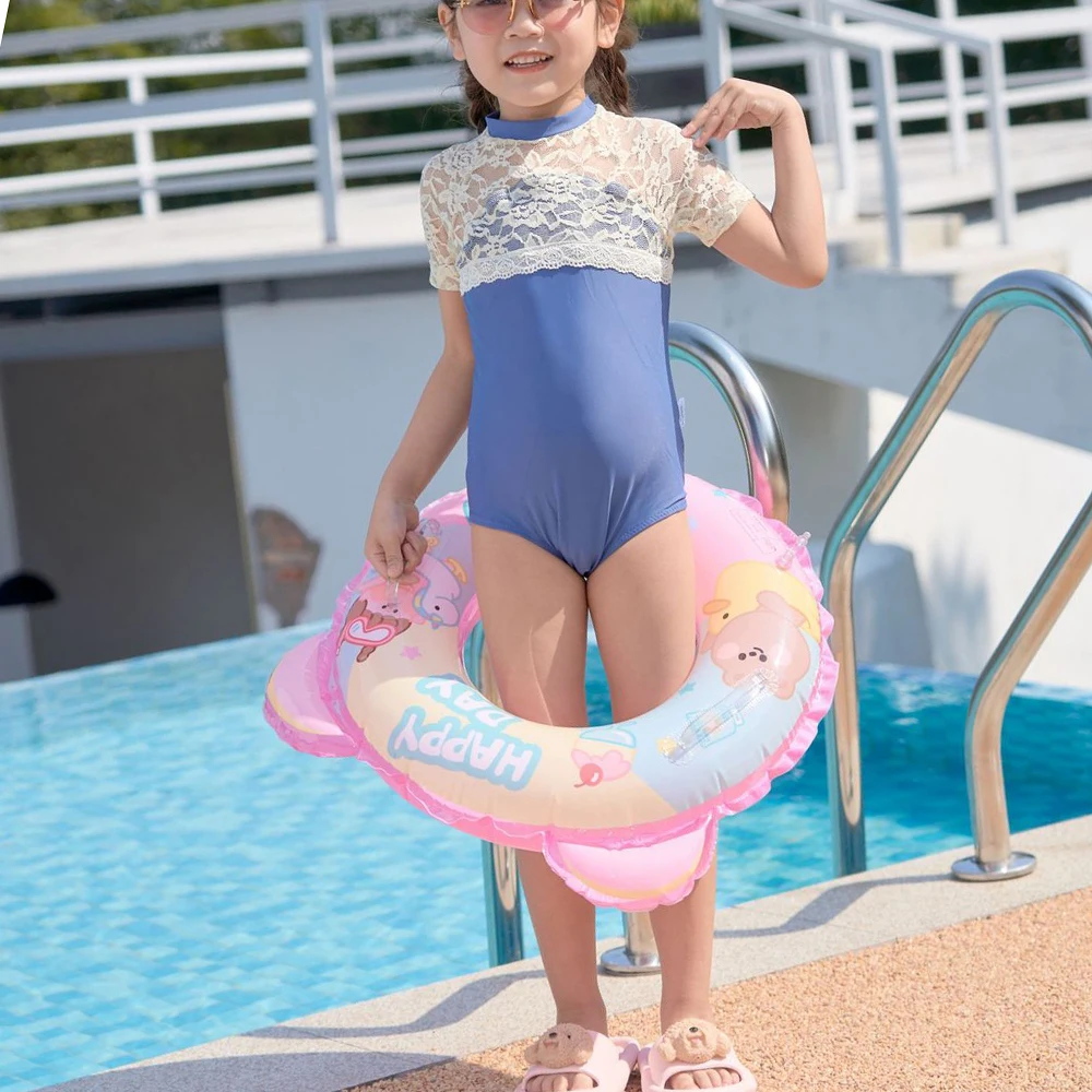 

Thickened Inflatable Swimming Ring with Handle Cartoon Summer Pool Water Toy Swimming Circle Great Gift Soft Portable
