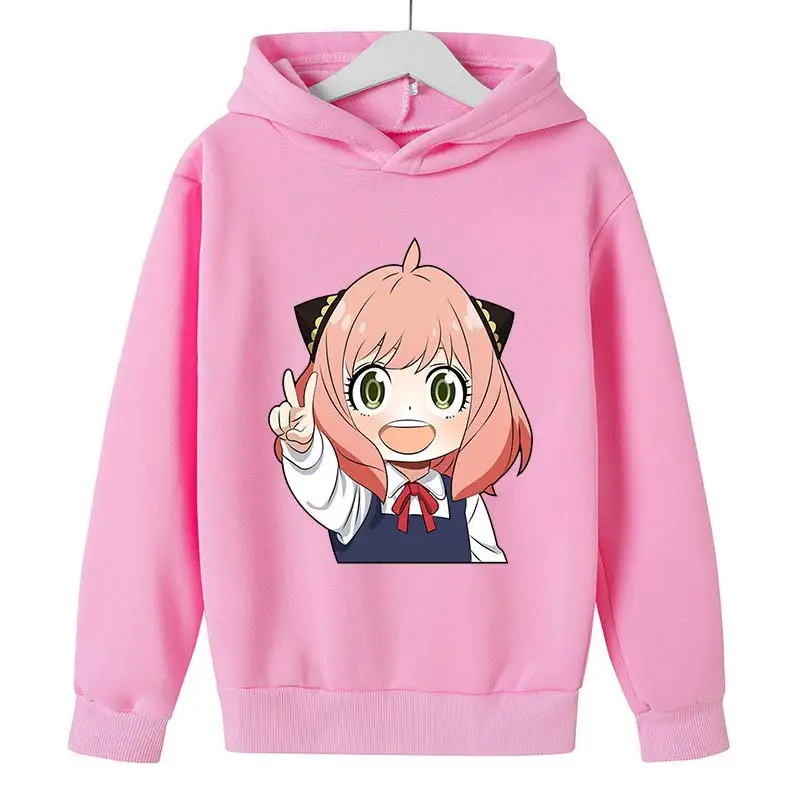 

SPY X FAMILY Cute Girls Hoodies Anya Forger Cartoon Printed Kids Sweatshirt Hoodies Children's Clothing Girls Spring Autumn Coat