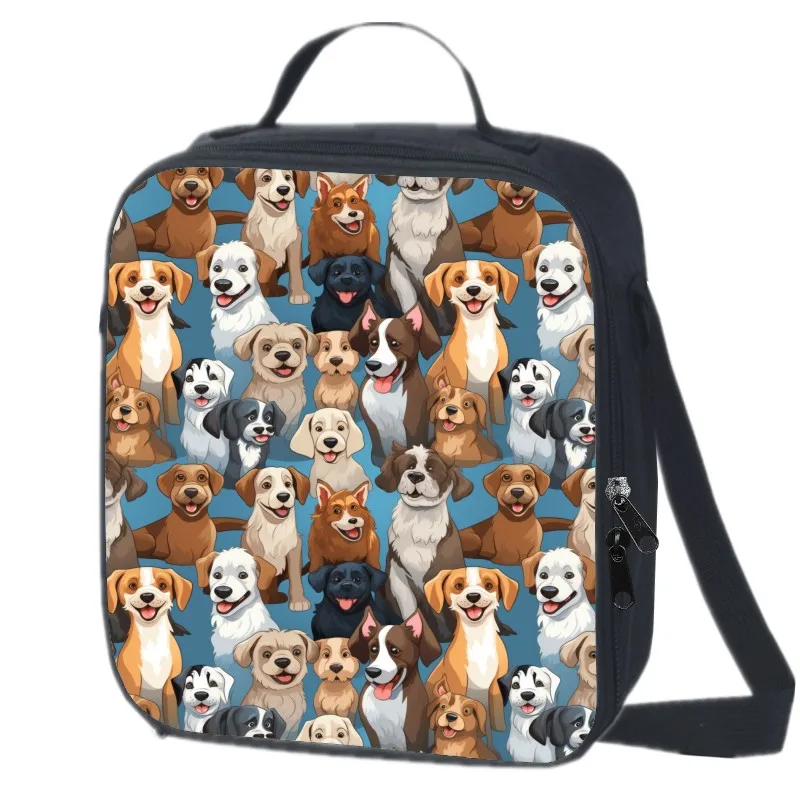 Сумка с цифровым принтом мультяшное животное кошка собака жираф Студенческая