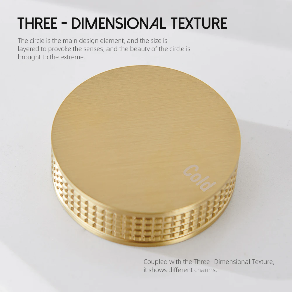 3 шт. Матовые золотой кран для раковины смеситель горячей и холодной воды