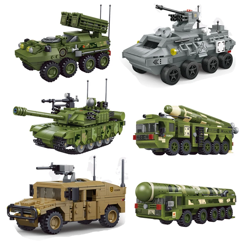 MOC Building Blocks World War II BTR-82A Wheeled Armored Vehicle Model Hummer Children's Assembly Toy Birthday Gift