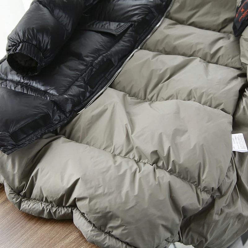 Men Hooded Duck Down Long Winter Jackets Casual Zipper Parkas Streetwear Warm Jackets with Pocket 2022 Fashion Down Coat for Man