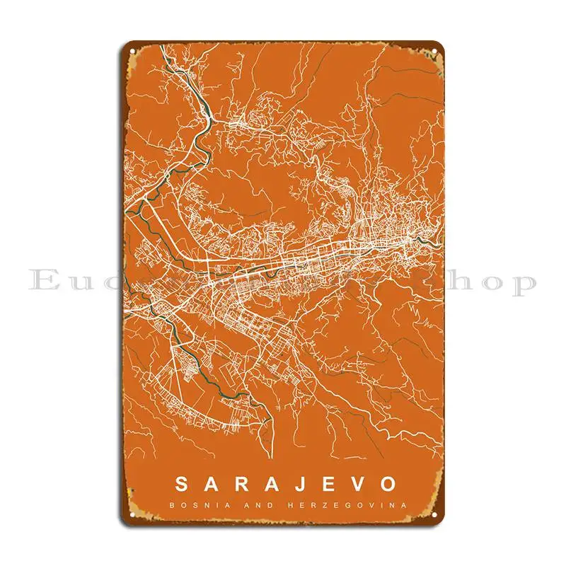 

Карта Сараево, металлические знаки, Настенный декор для паба, печатный клубный жестяной плакат