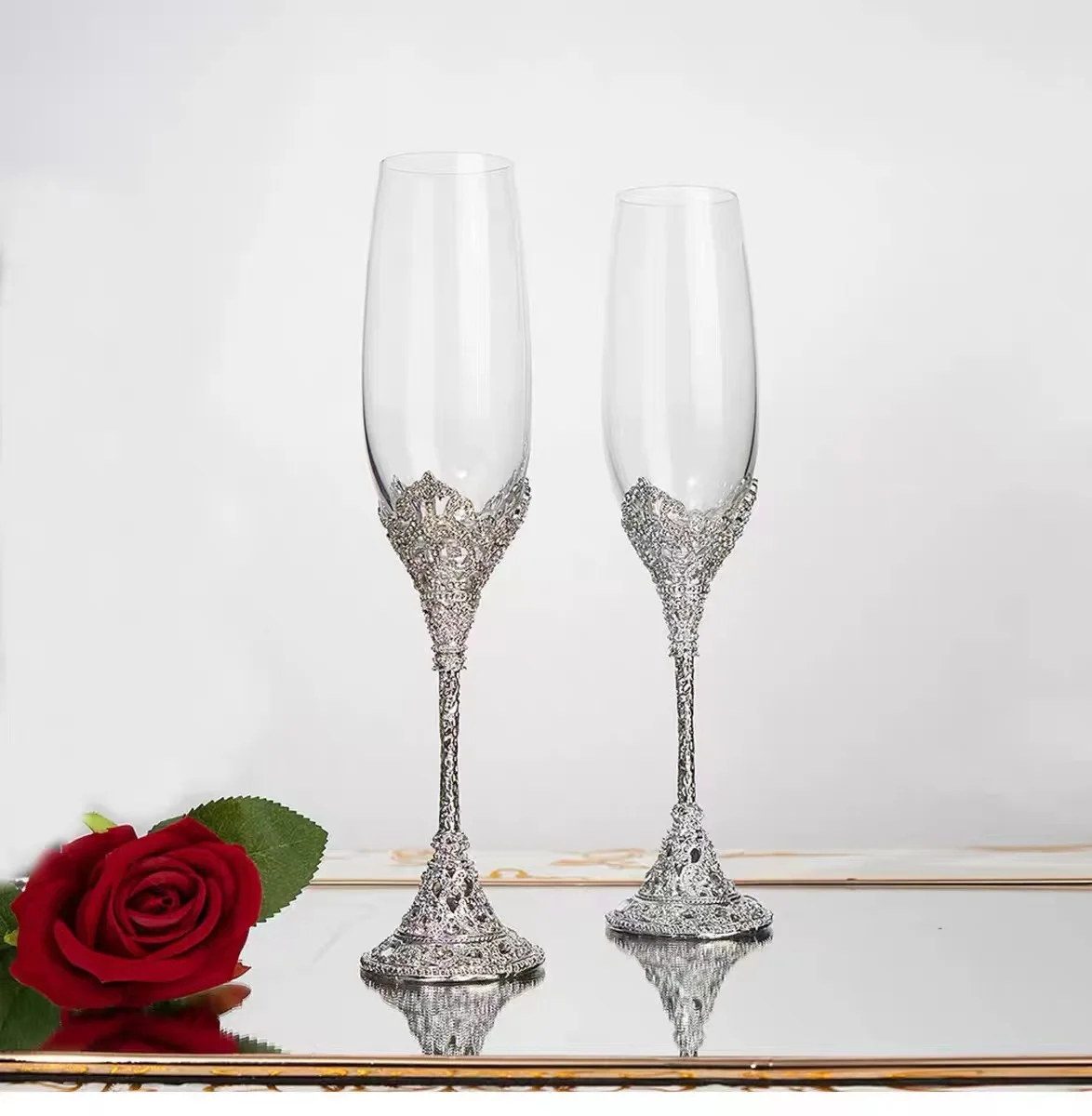 Свадебная флейта на заказ персонализированная свадебная для шампанского