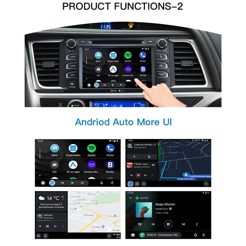 

Беспроводной автомобильный декодер Carplay Android для TOYOTA HIGHLANDER 2014-2019 с зеркальной навигацией и камерой заднего вида