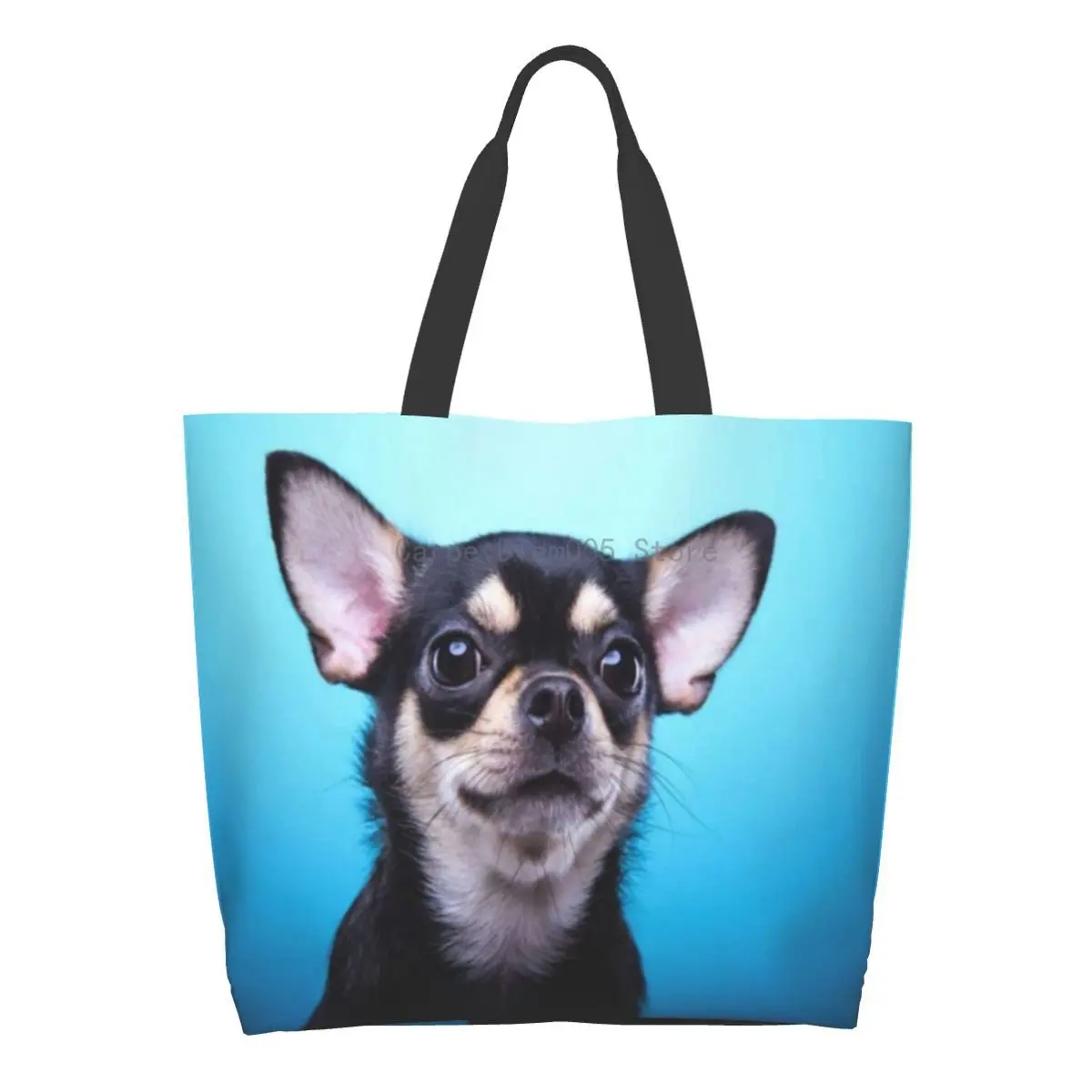 

Женская сумка через плечо с изображением милой собаки чихуахуа, вместительная сумка-тоут для покупок в продуктовых магазинах для женщин