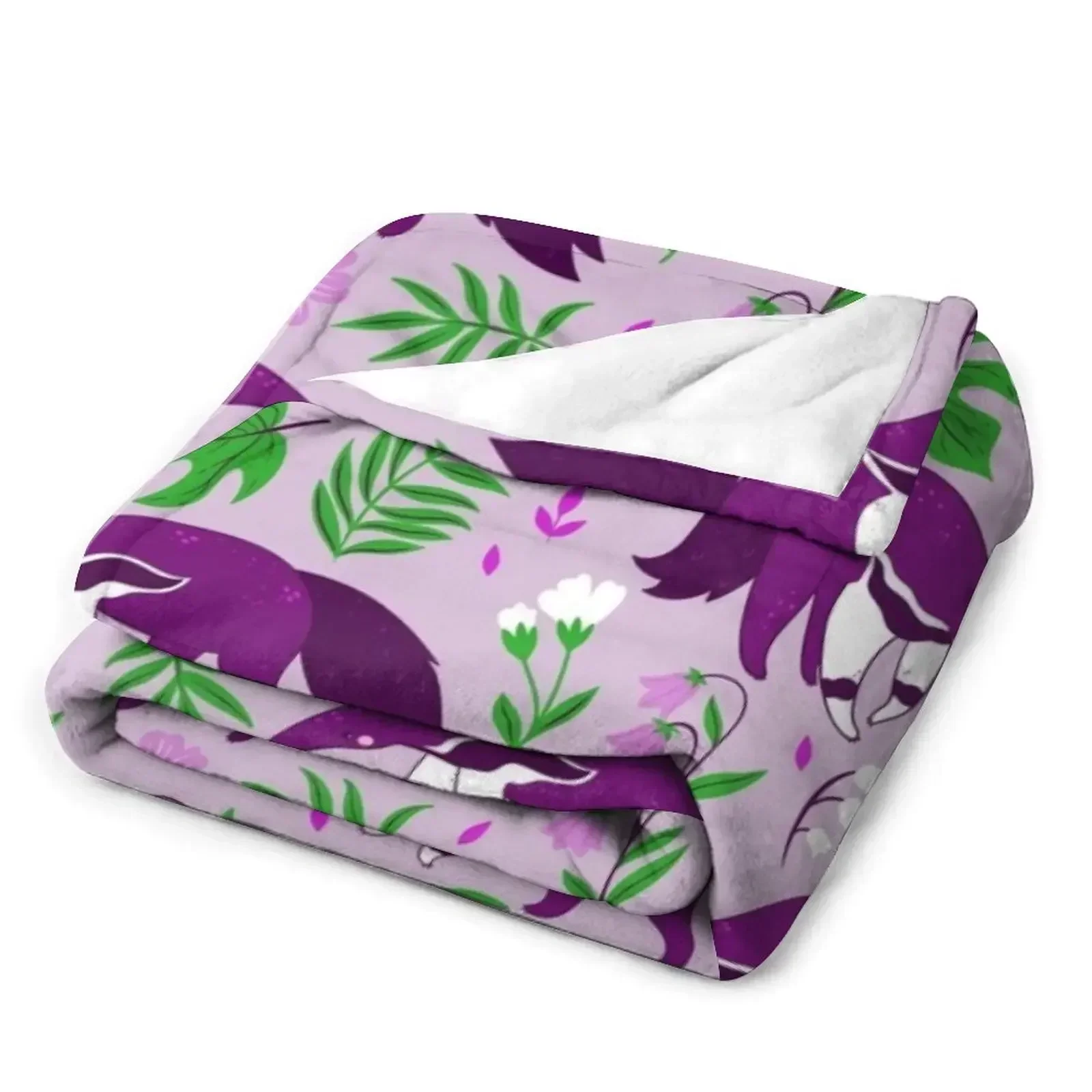 Милое одеяло anteater фиолетового цвета с цветочным принтом тяжелые плюшевые одеяла