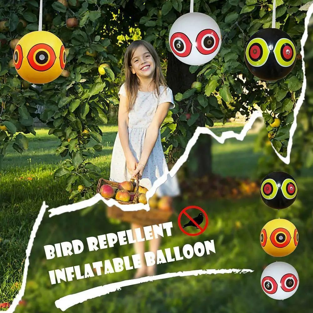 

Bird Repellent Ball Pvc Inflatable Reflective Eyeball Pest Scarecrow Eye Patch Outdoor Reflective Fake With Hanging Owl Hun G6A5