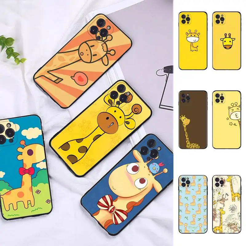

Cute Cartoon Animal Giraffe Phone Case For iPhone 13 Pro MAX 14 11 12 Mini X XS XR 6 7 8 Plus SE 2020 Soft TPU Cover
