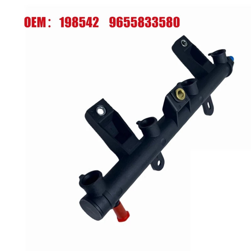 

9655833580 Car Fuel Injector Fuel Rail Common Rail Pipe Replacement 198542 For Peugeot 1007 106 206 207 307 Citroen C2 C3