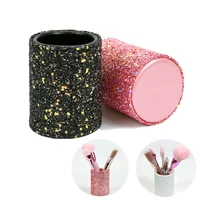 makeup brushes holder pen storage cosmetic brushes organizer cup case pu glitter box eyebrow pencil holder makeup tool