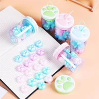 cat paw erasers with storage box colorful cat paw animals toys classroom rewards school stationery office supplies