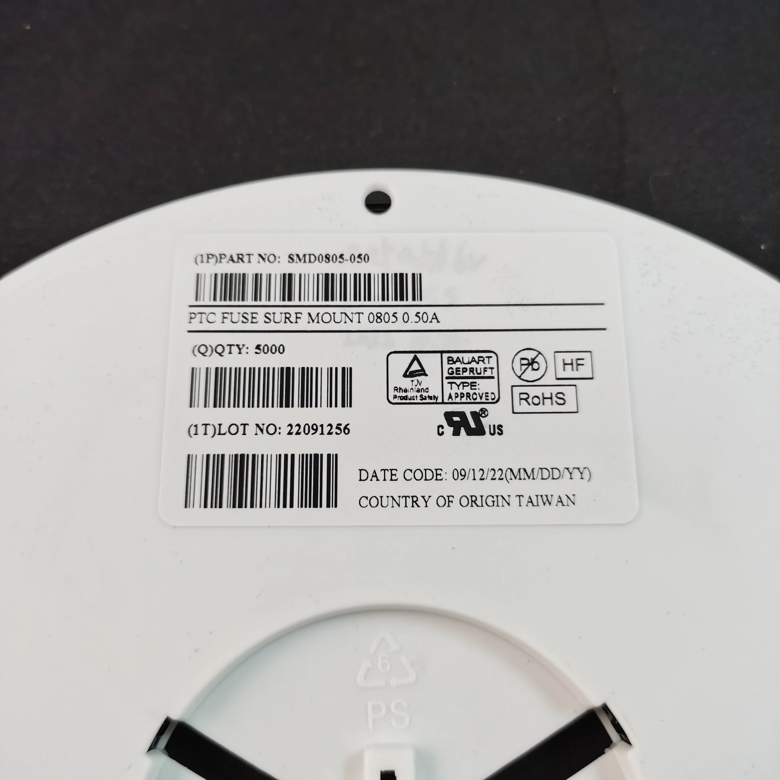 0805 SMD Patch PTC Resettable Fuse 0.5A 6V 5000PCS/Pack