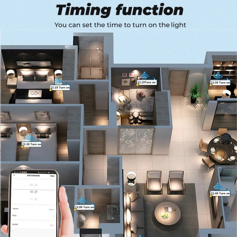 Выключатель настенный беспроводной с голосовым управлением и сенсорным