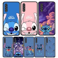 stitch cute disney cartoon black phone case for samsung galaxy a90 a80 a70 a50 a40 a30 a20 a10 a2 core silicone coque capa funda