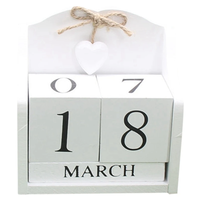 

Wooden Calendar Ornament Wooden Home Desk Decoration Photography Props For Home Office Desk Accessories