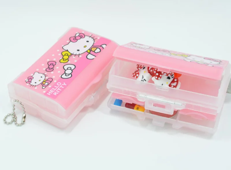 Портативный контейнер Hello Kitty для лекарств милый розовый таблеток с 8 ячейками