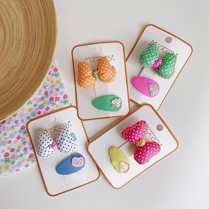 

2 шт./компл. детские милые заколки для волос, аксессуары для волос для девочек, шпильки для волос в горошек, заколки-пряжки, заколки для волос, ...