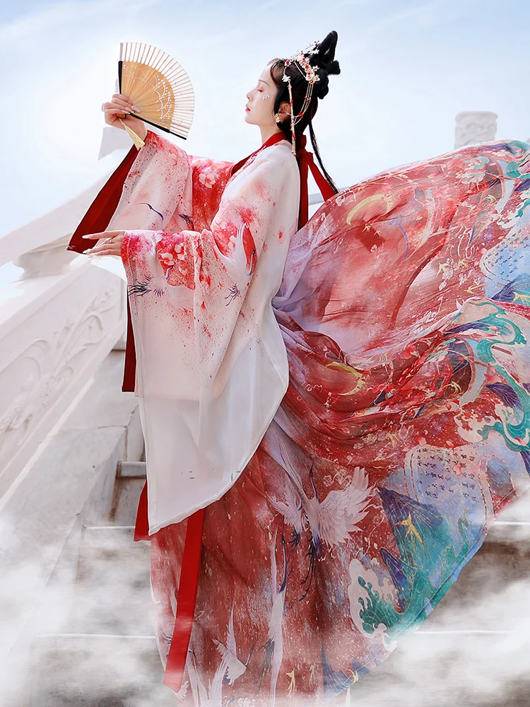 Женский китайский халат Hanfu для народных танцев платье ханьфу костюм Тан