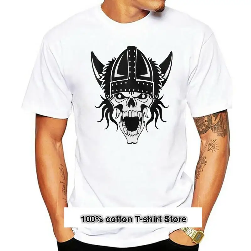 

Camiseta de cráneo vikingo para hombre y mujer, camisa de manga corta con estampado de War God Iceland Emo Goth Reaper, 363