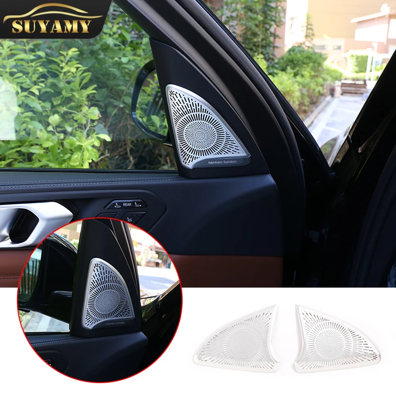 

Aluminum Alloy Tweeter Speaker Cover Trim For BMW X5 G05 X7 G07 2019-2022 Silver Car Door Audio Speaker Cover Styling Accessory