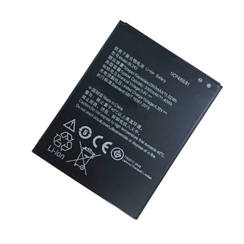 

Battery For Lenovo Lemon K3 Note BL243 K50-T5 A7000 A5500 A5600 A7600 2900mAh
