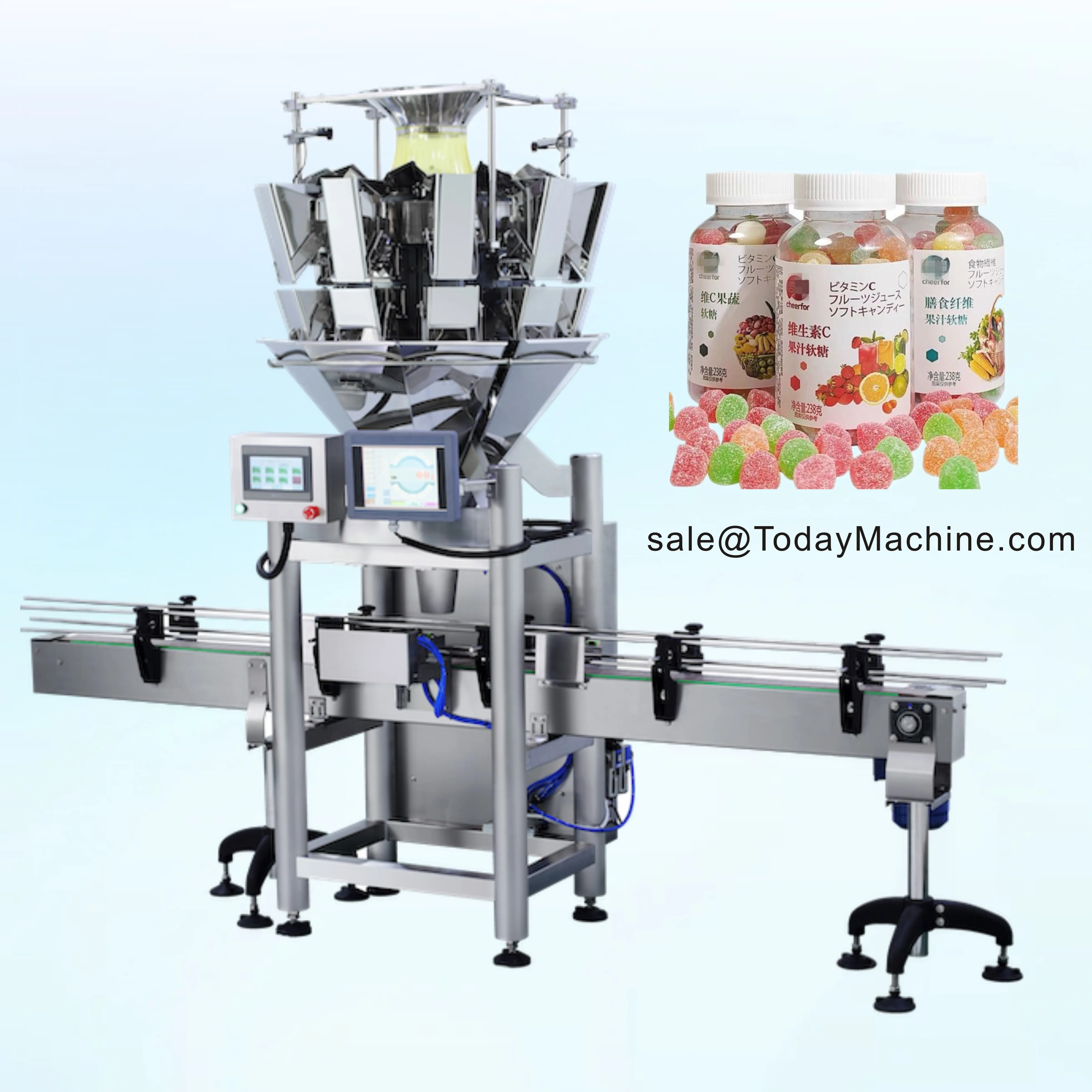 LT-G1000 Автоматическая банка с одной головкой кукурузный бункер для стеклянных