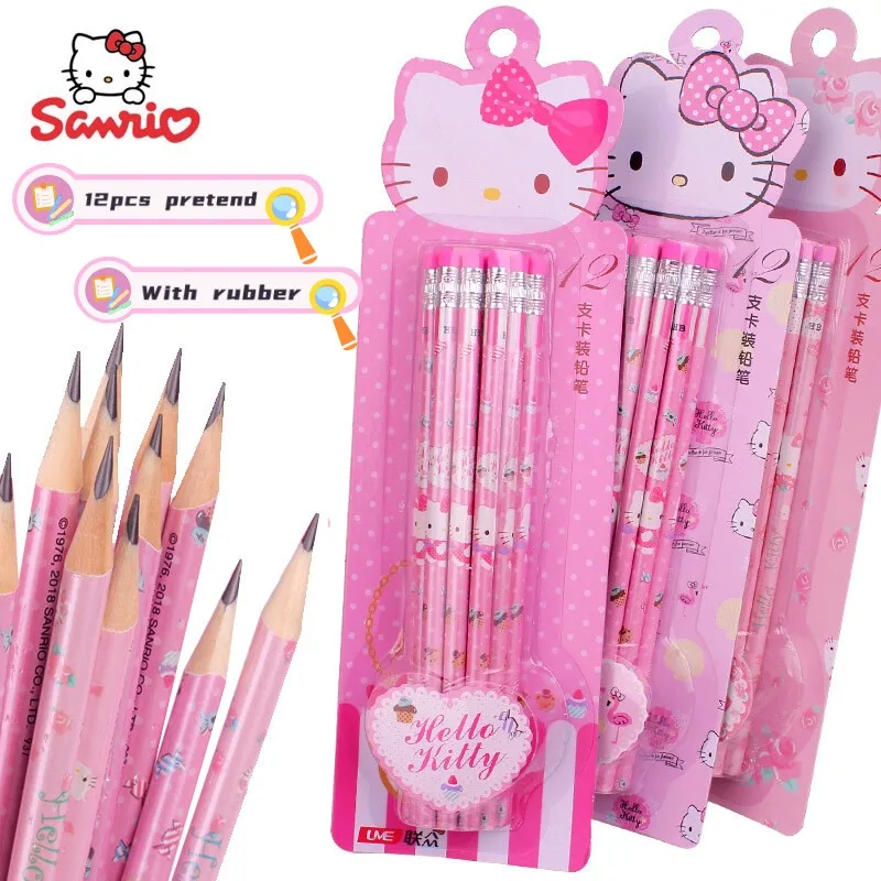 

Карандаш Hellokittys детский резиновый, 12 шт., подарок на день рождения