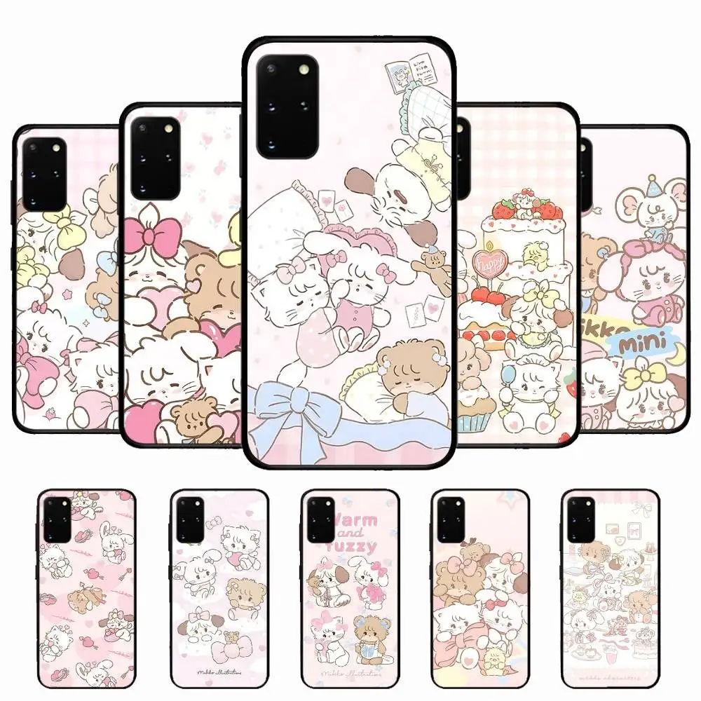 Фото Чехол для телефона Cute Cat Mikko для Samsung S 24 Fe 25 Ultra Plus 20 Lite 21 30 22 23 24 22 Ultra 5G Fundas №1