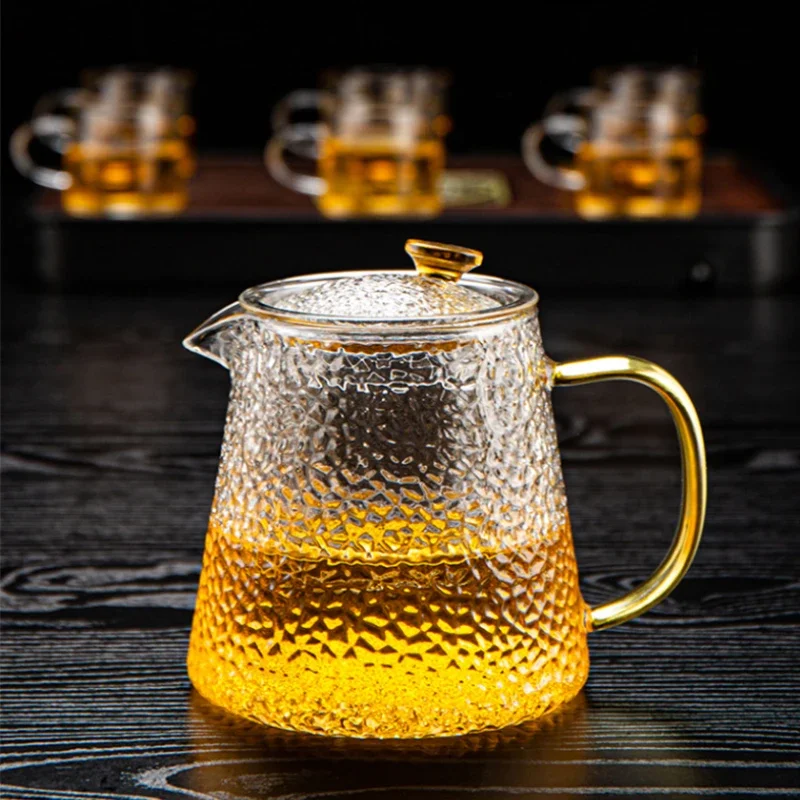 

High Quality Heat Resistant Glass Tea Pot Chinese Kung Fu Tea Set Puer Kettle Coffee Glass Pot Convenient Office TeaPot