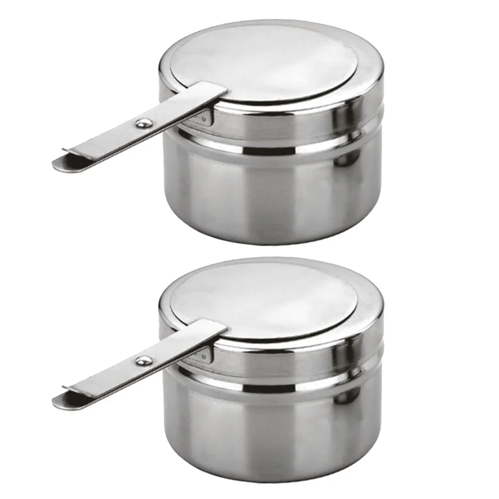 

2pcs dishes set for 8 Fuel Holder with Cover Buffet Warmer Chafer Fuel Holder Stainless Steel Fuel Box for Buffets and Catering