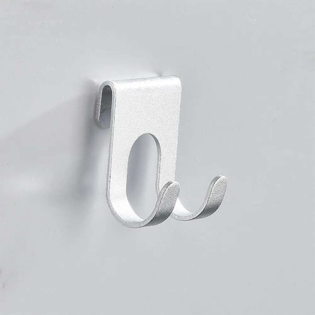 

S-shape Door Hook Aluminum Metal Door Hanger Punch-Free Hanger Clothes Kitchen Hanger Hook Cabinet Bathroom Holder Clothes K5Q0