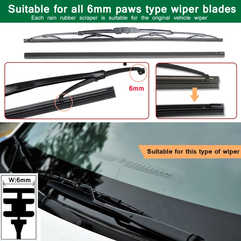 Автомобильные щетки стеклоочистителя BEMOST вставка из натурального каучука 6 мм 14